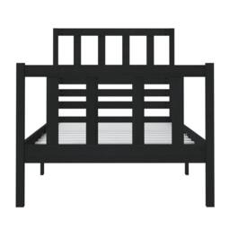 Berkfield Home Bed Frame Black 75x190 cm Small Single Solid Wood - thumbnail 4