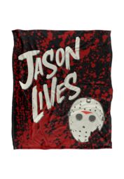 Warner Brothers Friday The 13Th Silky Touch Super Soft Throw Blanket 152x127cm in White - Size: 152x127 cm - thumbnail 1