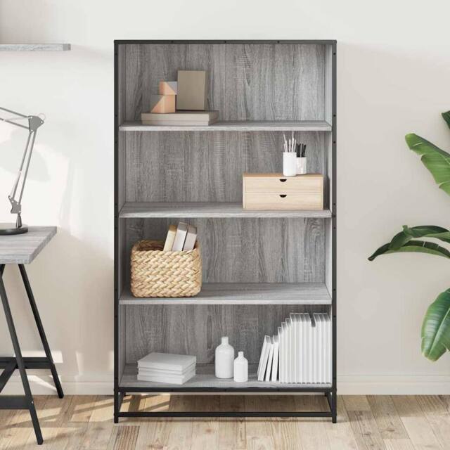 Berkfield Home Modern Bookcase Grey Sonoma 80.5x35x139 cm Engineered Wood - image 1
