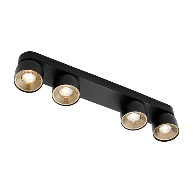 Nordlux Vintage Indoor Spot Light Black Metal GU10 Gold Inner - Mains Powered, IP20 - image 1
