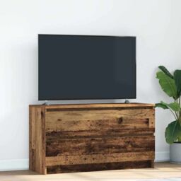 Berkfield Home TV Cabinet Old Wood 100x35x54 cm Engineered Wood in Brown - Size: 100 x 35 x 54 cm - thumbnail 1