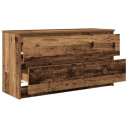 Berkfield Home TV Cabinet Old Wood 100x35x54 cm Engineered Wood in Brown - Size: 100 x 35 x 54 cm - thumbnail 5