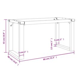 Berkfield Home Coffee Table Legs O-Frame 80x40x43 cm Steel in Black - Size: 80 x 40 x 43 cm - thumbnail 9
