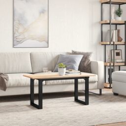 Berkfield Home Coffee Table Legs O-Frame 80x40x43 cm Steel in Black - Size: 80 x 40 x 43 cm - thumbnail 3
