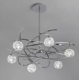 Netlighting Maremagnum Semi Flush Convertible 6 Light G9 Polished Chrome in Silver - thumbnail 5