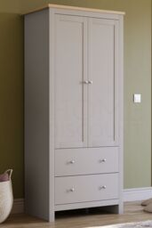 Home Discount Vida Designs Arlington 2 Door 2 Drawer Wardrobe Storage Bedroom Furniture in Grey - thumbnail 1