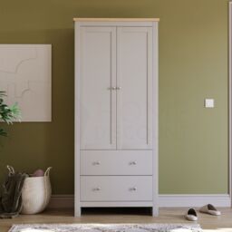 Home Discount Vida Designs Arlington 2 Door 2 Drawer Wardrobe Storage Bedroom Furniture in Grey - thumbnail 4