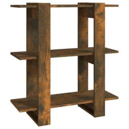 Berkfield Home Classic Book Cabinet/Room Divider Smoked Oak 80x30x87cm in Brown - Size: 80 x 30 x 87 cm - thumbnail 3