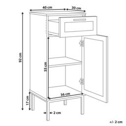 Wyld and Coco Bathroom Cabinet 40 x 92 cm Natural Rattan Front - thumbnail 3