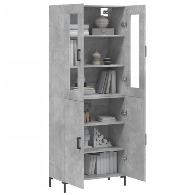 Berkfield Home Highboard Concrete Grey 69.5x34x180 cm Engineered Wood - image 1