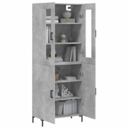 Berkfield Home Highboard Concrete Grey 69.5x34x180 cm Engineered Wood - thumbnail 1