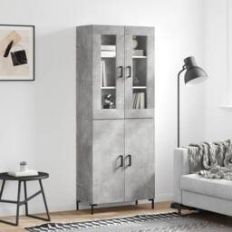 Berkfield Home Highboard Concrete Grey 69.5x34x180 cm Engineered Wood - thumbnail 2