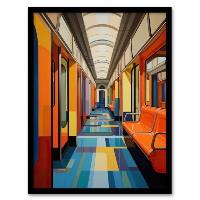 "Wee Blue Coo Wall Art Print Next Stop The Tate Metro Underground Living Room Framed - Size: W12"" x H16""" - image 1