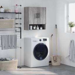 Berkfield Home Wall Cabinet Grey Sonoma 60x31x70 cm Engineered Wood - Size: 60 x 31 x 70 cm - thumbnail 2