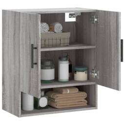 Berkfield Home Wall Cabinet Grey Sonoma 60x31x70 cm Engineered Wood - Size: 60 x 31 x 70 cm - thumbnail 4