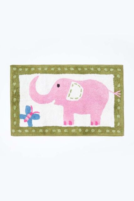 Homescapes Cotton Tufted Pink Elephant Children Rug - Size: 50 cm x 80 cm - image 1