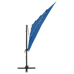 Berkfield Home 4-Tier Parasol with Aluminium Pole Azure Blue 250x250 cm - thumbnail 4