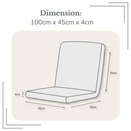NESTLUNE Waterproof Low Back Chair Cushion Seat Pad in Green - Size: 120 cm x 135 cm - thumbnail 2