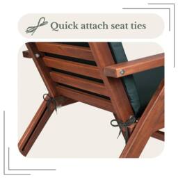 NESTLUNE Waterproof Low Back Chair Cushion Seat Pad in Green - Size: 120 cm x 135 cm - thumbnail 5