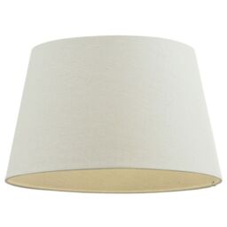 "Loops 18"" Inch Round Tapered Drum Lamp Shade Ivory Linen Fabric Cover Simple Elegant"