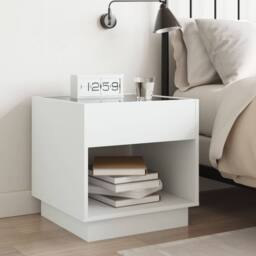 Berkfield Home Decorative Bedside Table with Infinity LED White 50x50x50 cm - Size: 50 x 50 x 50 cm - thumbnail 4