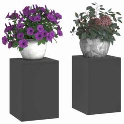 Berkfield Home Outdoor Plant Stands Pillar 2 pcs Black 24x24x35 cm Steel - Size: 24 x 24 x 35 cm - thumbnail 1
