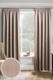 Enhanced Living 'Matrix' Latte - Tape Top Thermal Noise Reducing Dim Out Curtains - Pair in Natural - Size: 168 cm width x 183 cm drop