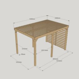 Rutland County Garden Furniture Ltd Shade Pergola - Wood - L240 x W420 x H270 cm - Light Green in Brown - thumbnail 5