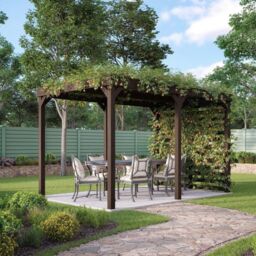 Rutland County Garden Furniture Ltd Shade Pergola - Wood - L240 x W420 x H270 cm - Light Green in Brown - thumbnail 3