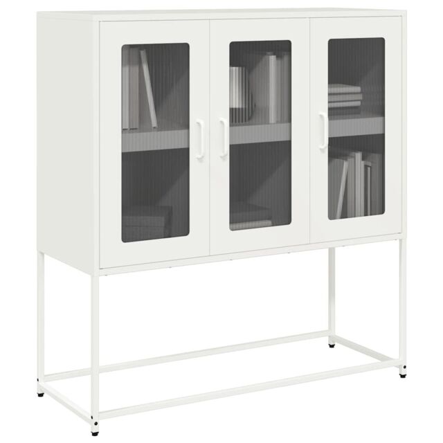 Berkfield Home Sideboard White 100.5x39x107 cm Cold-rolled Steel - image 1