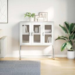 Berkfield Home Sideboard White 100.5x39x107 cm Cold-rolled Steel - thumbnail 3
