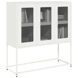 Berkfield Home Sideboard White 100.5x39x107 cm Cold-rolled Steel - thumbnail 1