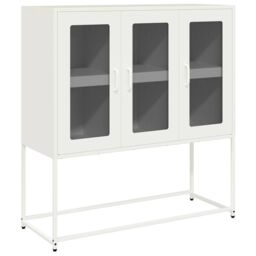 Berkfield Home Sideboard White 100.5x39x107 cm Cold-rolled Steel - thumbnail 2
