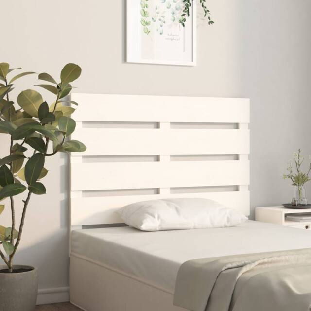Berkfield Home Headboard White 90x3x80 cm Solid Wood Pine - Size: 90 x 3 x 80 cm - image 1