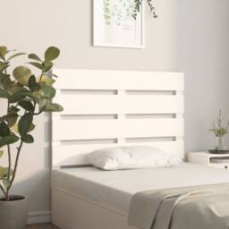 Berkfield Home Headboard White 90x3x80 cm Solid Wood Pine - Size: 90 x 3 x 80 cm - thumbnail 1