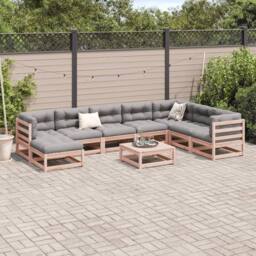 Berkfield Home 9 Piece Garden Sofa Set Solid Wood Douglas Fir in Brown - thumbnail 3