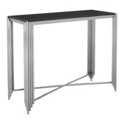 Orsina Black Granite Console Table, Stylish Hallway Table, Modern Console Table, Stainless Steel Rectangular Table - thumbnail 2