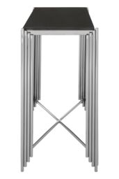 Orsina Black Granite Console Table, Stylish Hallway Table, Modern Console Table, Stainless Steel Rectangular Table - thumbnail 3