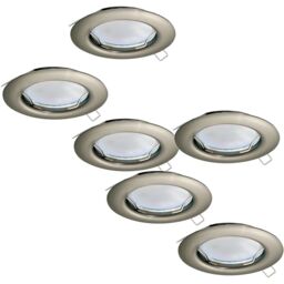 Loops 2 PACK 3 PACK Flush Ceiling Downlight Satin Nickel Steel 3x 3W GU10 Bulb in Metallics - thumbnail 1