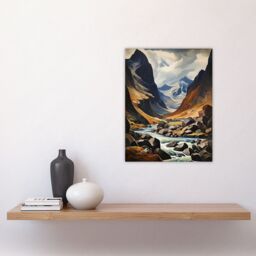 Artery8 Cairngorms National Park Oil Painting Dramatic Scottish Highlands Mountains Unframed Wall Art Print Poster Home Decor Premium - thumbnail 4