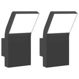 Berkfield Home Outdoor LED Wall Lights 2pcs Black Die-cast Aluminium - thumbnail 2