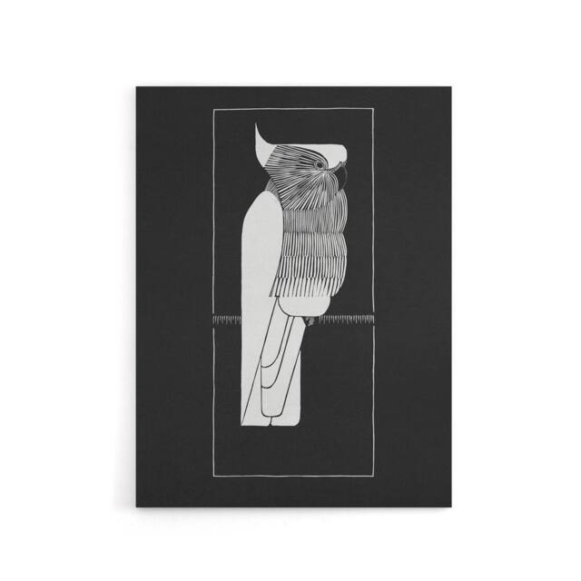 "Artery8 Sulphur Crested Cockatoo Parrot De Mesquita Canvas Wall Art Print in Black - Size: W12"" x H16""" - image 1