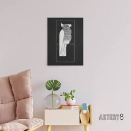 "Artery8 Sulphur Crested Cockatoo Parrot De Mesquita Canvas Wall Art Print in Black - Size: W12"" x H16""" - thumbnail 3