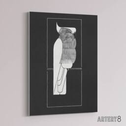 "Artery8 Sulphur Crested Cockatoo Parrot De Mesquita Canvas Wall Art Print in Black - Size: W12"" x H16""" - thumbnail 2
