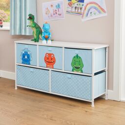 Liberty House Toys Dinosaur 5 Drawer Storage Chest in Light Blue - thumbnail 3