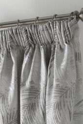 Alan Symonds Fiji Lined Taped Pencil Pleat Curtains in Silver - Size: 168 cm width x 229 cm drop - thumbnail 2