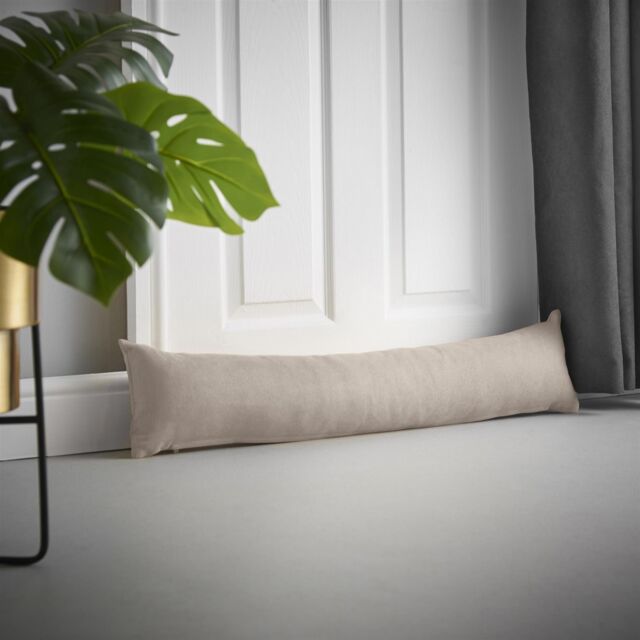 Luxury Living Velvet Chenille Draught Excluder in Taupe - Size: 90 cm x 15 cm - image 1