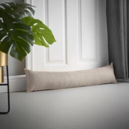 Luxury Living Velvet Chenille Draught Excluder in Taupe - Size: 90 cm x 15 cm - thumbnail 1