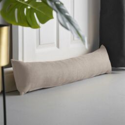 Luxury Living Velvet Chenille Draught Excluder in Taupe - Size: 90 cm x 15 cm - thumbnail 2