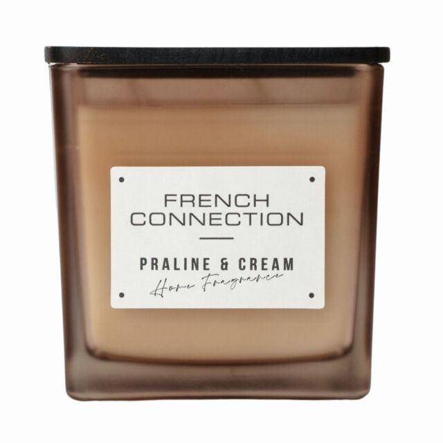 French Connection Square Praline & Cream Candle Long-Lasting Luxury Gift in Brown - Size: XL - image 1